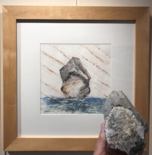 Aquarellbild Titel: "Marmo nero di Carrara"