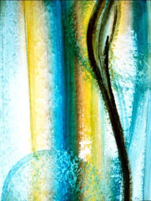 Aquarellbild Titel: "Rainbow fall"