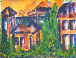 Acrylbild Titel: "Città Medievale 01"