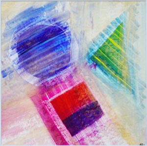 Aquarellbild Titel: "Grundformen im Raum"