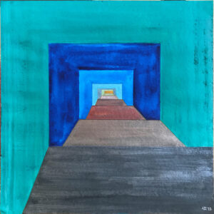 Aquarellbild Titel: "Raumspirale"
