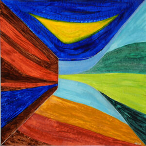Aquarellbild Titel: "Natur fliesst"