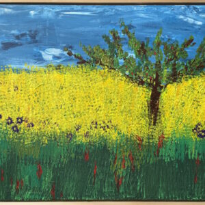 Acrylbild Titel: Rapsfeld mit Blüten
